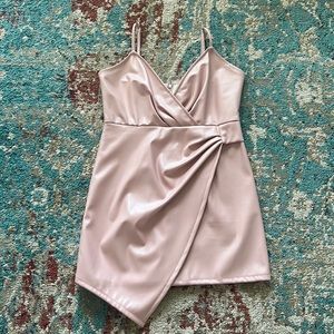 Pink Faux Leather Dress